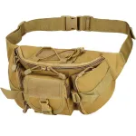 Borseta tactica impermeabila unisex pentru brau sau umar, kaki, 37x19 cm