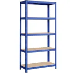 Raft metalic de depozitare Songmics, 5 polite MDF, 875 kg, albastru