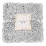 Pătură pufoasă și călduroasă pentru 2 persoane, 160x200 cm, gri deschis