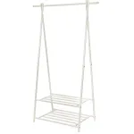 Suport pentru haine SONGMICS cu 2 rafturi depozitare, metal, alb, 87,5x41x155 cm