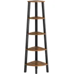 Raft de colt VASAGLE cu 5 etaje, stil industrial, maro rustic