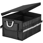 Organizator portbagaj auto pliabil cu buzunare laterale, 58x33 cm, negru