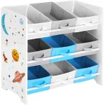 Raft de depozitare pentru jucarii Songmics, 9 cutii detasabile, alb