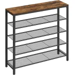 Raft de pantofi VASAGLE cu 5 nivele, stil industrial, maro rustic