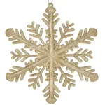 Decoratiune pentru brad fulg de zapada, 30 cm, auriu cu sclipici