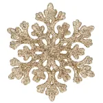 Set 8 decoratiuni brad fulgi de zapada aurii cu sclipici, 8 cm