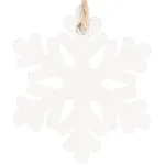 Decoratiuni pentru brad fulgi de zapada din lemn albi, set 6 bucati, 4 cm