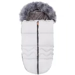 Sac de iarna pentru bebelusi, universal, cu gluga si blanita, 90x45 cm, gri