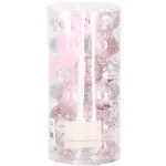 Set globuri de Craciun roz pal transparente, 24 bucati, 5 cm, incasabile