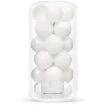 Set 20 globuri de Crăciun albe, 3 finisaje, 4 cm, incasabile