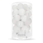 Set globuri de Craciun albe, 30 piese, 3 modele, 4/5/6 cm