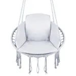 Scaun suspendat tip leagăn Sersimo cu pernă, pentru casă și grădină, gri