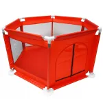 Tarc de joaca pliabil pentru copii si bebelusi, rosu, 130 x 63 cm