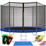 Trambulină de grădină Caruzzo 305 cm, cu scară și plasă de protecție, 150 kg