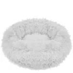 Pat pufos rotund Sersimo pentru caini si pisici, gri, 80 cm