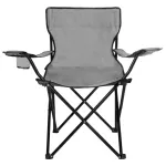 Scaun pliabil pentru camping si pescuit Sersimo, cu suport pahar, gri
