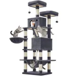 FEANDREA ansamblu de joaca pentru pisici XXL, 168 cm, gri inchis