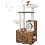 Ansamblu de joaca 2 in 1 pentru pisici cu ascunzatoare si sisal, 140 cm