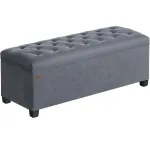 Banca de depozitare Songmics 103L, catifea gri, 110x40x40 cm