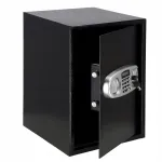 Seif electronic din otel cu cifru si cheie, negru, 50x35x36 cm