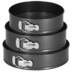 Set 3 forme de copt cu fund detașabil, 23/25/27 cm, gri grafit