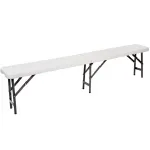 Banca pliabila pentru gradina si catering, HDPE, 180x24,5x42 cm, alba