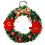 Coronita de Craciun decorata, 35 cm, brad artificial verde