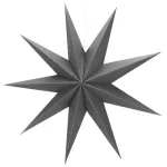 Stea decorativă 3D din hârtie, 9 colțuri, 60 cm, argintie