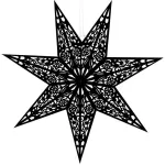 Stea decorativă 3D ajurată din hârtie și pâslă, 50 cm, neagră