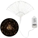 Instalatie decorativa stea cu 100 LED-uri, 30 cm, pe baterii, lumina galbena