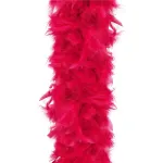 Ghirlandă decorativă cu pene naturale pentru brad, roșu intens, 180 cm