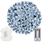 Instalatie lumini exterior pentru gradina, 9 m, 120 LED, alb rece, cu telecomanda