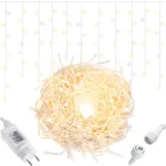 Instalație luminoasă tip turturi LED, 300 LED-uri, 12 m, IP44, conectabilă