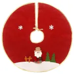 Covoraș decorativ sub brad de Crăciun, 60 cm, roșu cu model Moș Crăciun