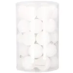 Set 30 globuri de Craciun albe, 8 cm, 6 modele, din plastic