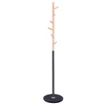 Cuier tip pom Sersimo din metal, 6 agatatori, 180 cm, negru cu aspect lemn