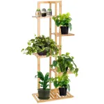 Stand pentru flori din bambus cu 6 etajere, 102x40 cm, model GA199