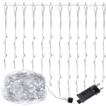 Ghirlanda luminoasa tip perdea 400 LED-uri albe, 3 m, interior/exterior