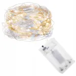 Instalație luminoasă decorativă cu 100 LED-uri albe, 5 m, alimentare pe baterii
