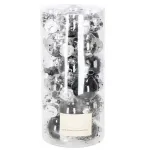 Set 24 globuri de Craciun 5 cm, transparente cu interior negru