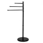 Suport pentru prosoape de baie cu 3 brațe rotative, 86 cm, negru mat