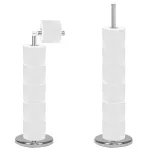 Suport pentru hartie igienica 2 in 1 cu tija mobila, 68,5 cm, argintiu