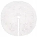 Covoraș decorativ sub brad de Crăciun, 115 cm, imitație blană albă