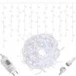 Ghirlandă luminoasă tip perdea 300 LED, 12 m, alb rece, interior/exterior