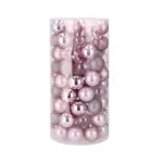 Set 100 globuri de Craciun roz, 6 cm, din plastic rezistent