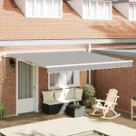 Cort electric retractabil Gri deschis 400 × 350 cm GartenMobel Dekor