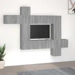 Set dulapuri TV, 10 piese, gri sonoma, lemn compozit GartenMobel Dekor