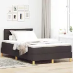 Pat cu arcuri cu pernă Manual Maro închis 120 x 190 cm țesătură GartenMobel Dekor