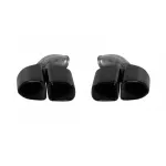 Set de terminații de evacuare ovale, negre, lucioase, tip GTS, potrivite pentru Porsche Cayenne 958 2014-2018, lungime 455mm, intrare 65mm Performance AutoTuning