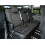 Tapițerie Kegel Tailor Made potrivită pentru rândul secund de scaune 1+1+1 pe Ford Tourneo Custom, Volkswagen T7 după 2024, neagră cu gri Performance AutoTuning
